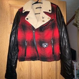 William Rast Plaid, Leather & Shearling Jacket